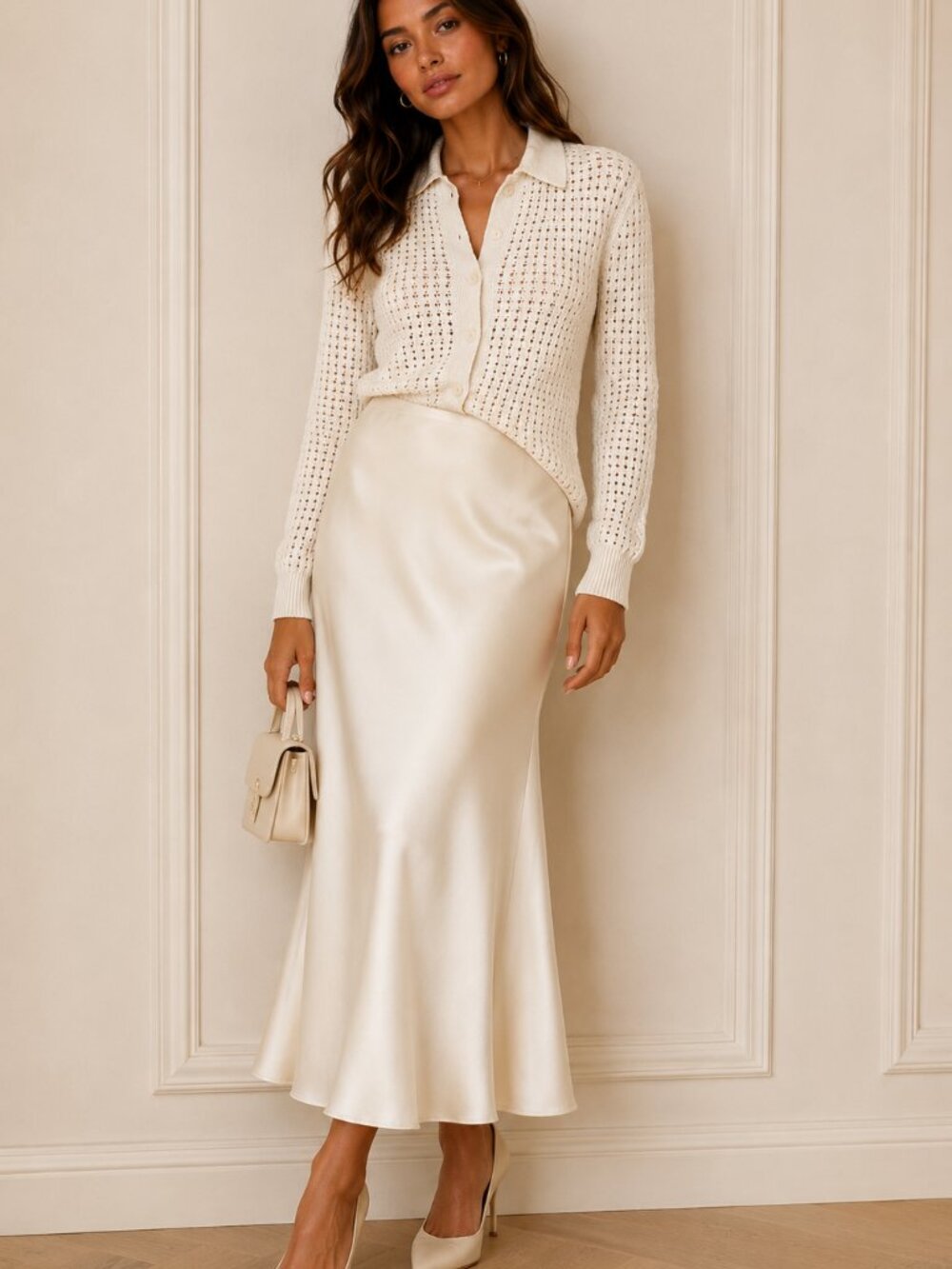 Simply Vera Vera Wang Ivory Knit Cardigan